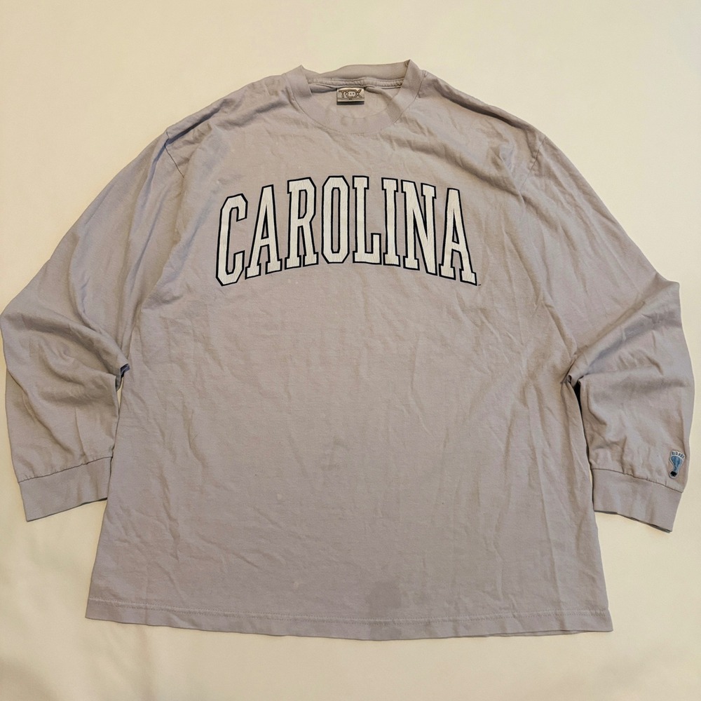 Y2K The Cotton Exchange Carolina T-Shirt Mens XL Gray Long Sleeve Tar Heels NCAA